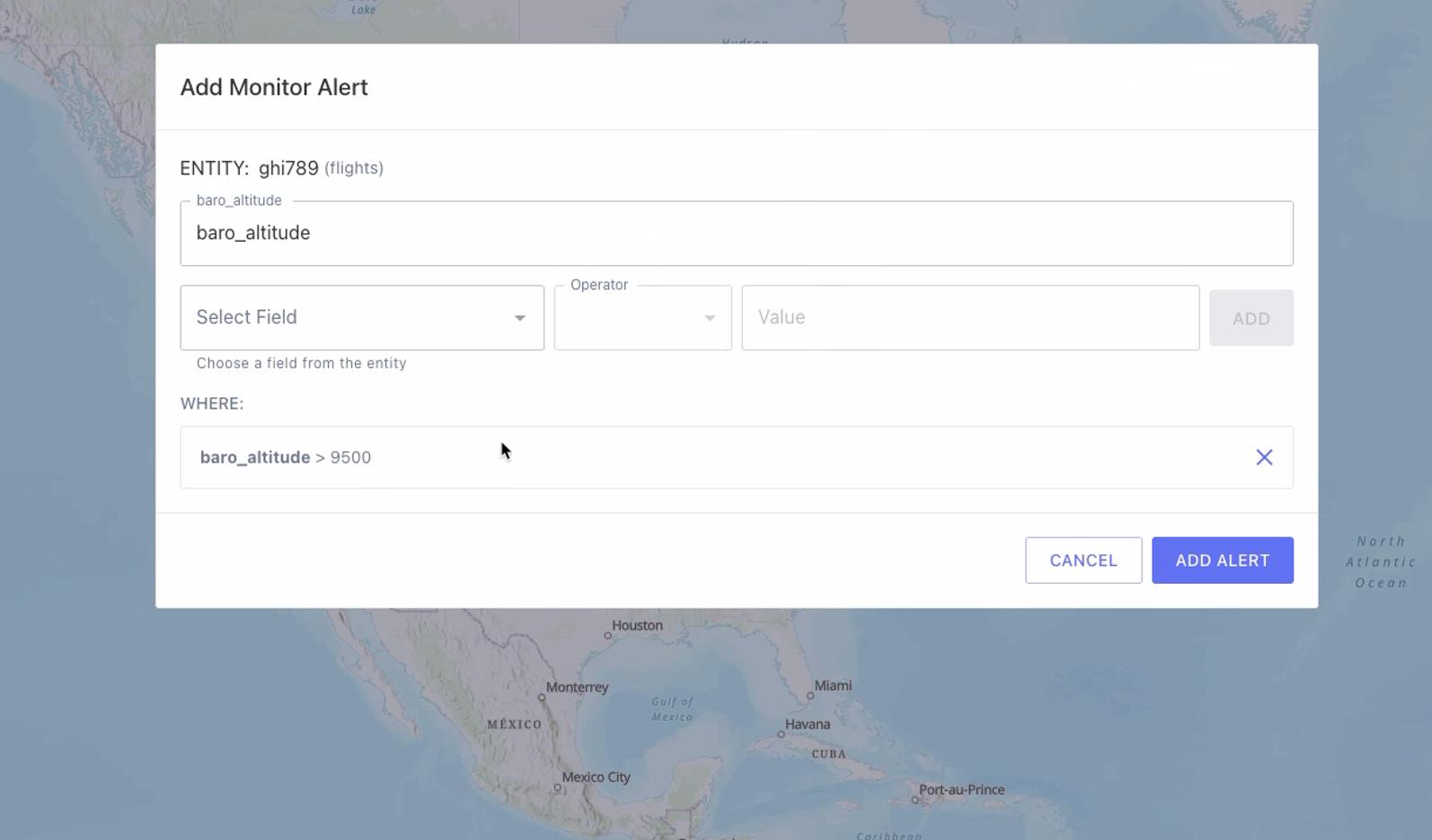 Monitor Alert Configuration Dialog